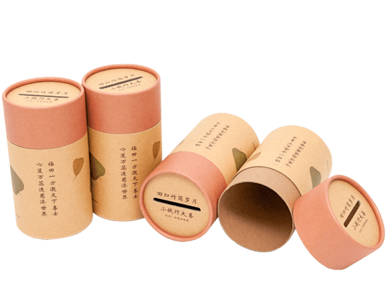 Einfaches Design Sparschwein Charity Coin Tube Box Verpackung